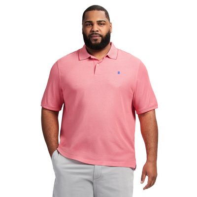 Izod Men's Big and Tall Advantage Performance Short Sleeve Polo Shirt, Dubarry, Large Tall