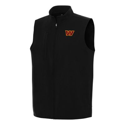 Antigua Men's Black Washington Commanders Regard Full-Zip Vest