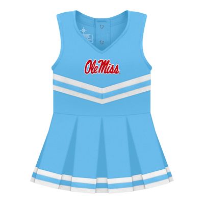 College Baby NCAA Officially Licensed Cheerleader Bodysuit Dress - Tank Top - Ole Miss Rebels Logo - Carolina Blue - 24 Months