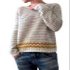 DMOYALA Women's Fair Isle Sweater Striped Yellow Long Sleeve Boat Neck Lightweight Cropped Pullover Tops 2024 Fall Fashion Vintage Casual Fit Knitted Sweater Tops for Winter Christmas view 1