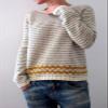 DMOYALA Women's Fair Isle Sweater Striped Yellow Long Sleeve Boat Neck Lightweight Cropped Pullover Tops 2024 Fall Fashion Vintage Casual Fit Knitted Sweater Tops for Winter Christmas view 2