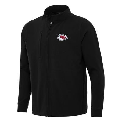Antigua Men's Black Kansas City Chiefs Regard Full-Zip Jacket