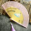 Large Folding Hand Fan with Polar Bear Print, Openwork Bamboo Ribs Personal Hand Held Fans for Wedding Home Decor view 2