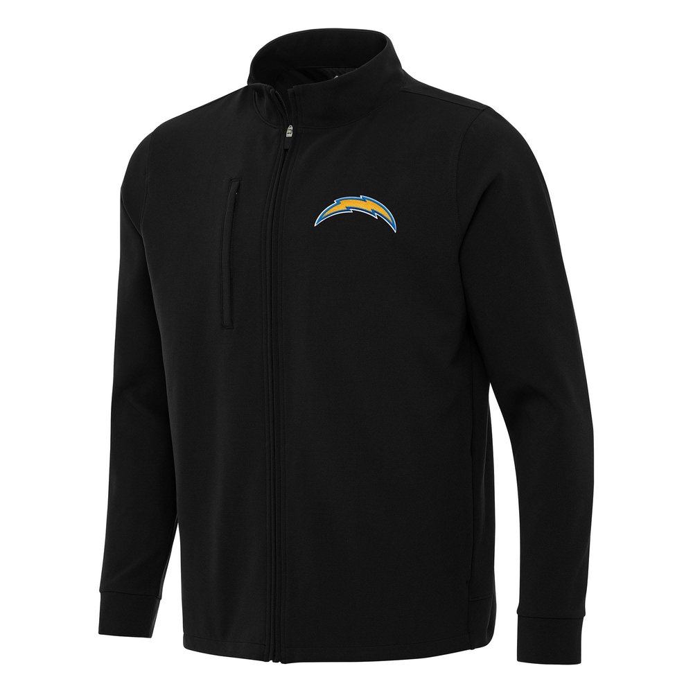 Antigua Men's Black Los Angeles Chargers Regard Full-Zip Jacket
