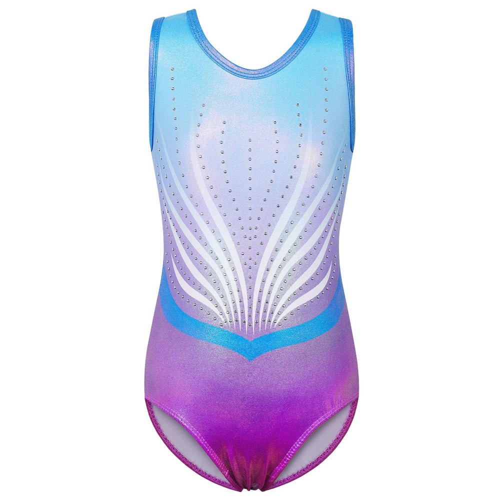 BAOHULU Girls Leotards for Gymnastics & Dance One Piece Sparkly Toddler Kids Athletic Practice Activewear B374_BluePurple_8A