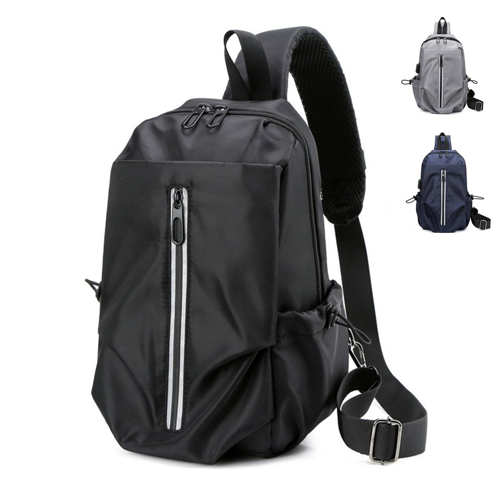 HCWENZH Small Sling Bag for Men Women,Crossbody Sling Backpack Chest Bag Daypack Crossbody Bag for Outdoors Hiking Travel (Black)
