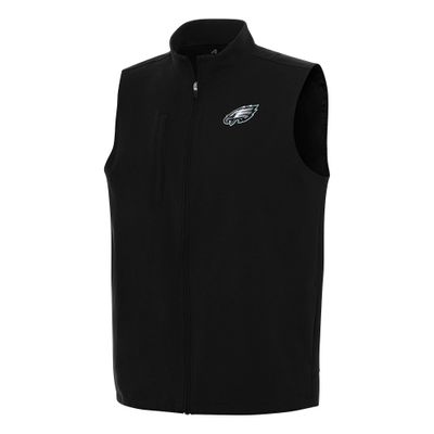Antigua Men's Black Philadelphia Eagles Regard Full-Zip Vest