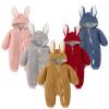 Newborn Baby Boy Girl Fleece Hooded Jumpsuit Snowsuit Cute Rabbit Ear Romper Winter Coat Bunny Warm (Pink, 6-12 Months) view 3