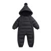 Newborn Baby Boy Girl Snowsuit Winter Puffer Jacket Warm Hoodie Romper Jumpsuit Lightweight Down (Black, 6-12 Months) view 1