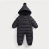 Newborn Baby Boy Girl Snowsuit Winter Puffer Jacket Warm Hoodie Romper Jumpsuit Lightweight Down (Black, 6-12 Months) view 3