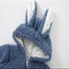 Newborn Baby Boy Girl Fleece Hooded Jumpsuit Snowsuit Cute Rabbit Ear Romper Winter Coat Bunny Warm (Blue, 6-12 Months) view 3