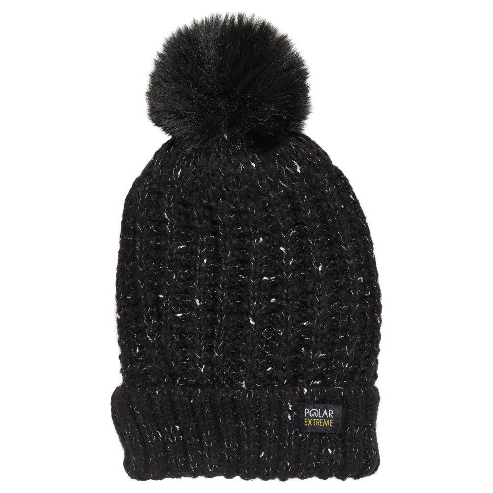 Polar Extreme Heat Womens Sherpa Lined Marl Cuff HAT OSFM- Black Marl
