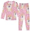 ALAZA Shiba Inu Dog 2 Piece Pajama Set Long Sleeve Top and Pants Sleepwear Unisex 5T view 1