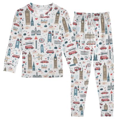 ALAZA Cartoon Big Ben London Cityscape 2 Piece Pajama Set Long Sleeve Top and Pants Sleepwear Unisex 6Y