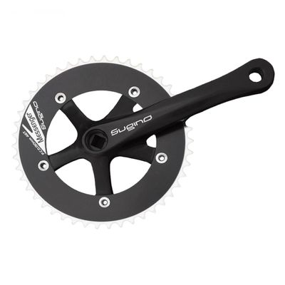 Sugino RD-2 Messenger Single-Speed Crankset 165mm x 46T Aluminum Forged Arms, 130bcd, 103mm JIS Square Taper, Lightweight Cycling Gear for Urban & Messenger Bikes