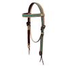 BAR H EQUINE Western Handtooled Leather Horse Headstall & Breast Collar Set | Tack view 2