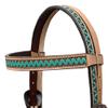 BAR H EQUINE Western Handtooled Leather Horse Headstall & Breast Collar Set | Tack view 4