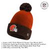 Ultra Game NFL Official Youth Super Soft Two Tone Winter Beanie Knit Hat with Extra Warm Touch Screen Gloves, Cleveland Browns, Team Color, 1SIZE view 3