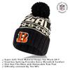 Ultra Game NFL Official Adults Super Soft Cable Knit Winter Beanie Knit Hat with Extra Warm Touch Screen Gloves, Cincinnati Bengals, Black, 1SIZE view 2