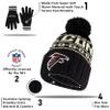 Ultra Game NFL Official Adults Super Soft Cable Knit Winter Beanie Knit Hat with Extra Warm Touch Screen Gloves, Cincinnati Bengals, Black, 1SIZE view 4