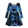 Viewamoon Dolphon Blue Dresses Casual Little Girls Dress Long Sleeve Fall Midi Length Skirt Fashion Swing Dress for Party view 3