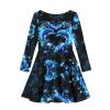 Viewamoon Dolphon Blue Dresses Casual Little Girls Dress Long Sleeve Fall Midi Length Skirt Fashion Swing Dress for Party view 4