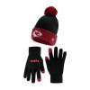 Ultra Game NFL Official Youth Super Soft Two Tone Winter Beanie Knit Hat with Extra Warm Touch Screen Gloves, Kansas City Chiefs, Team Color, 1SIZE view 1