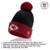 Ultra Game NFL Official Youth Super Soft Two Tone Winter Beanie Knit Hat with Extra Warm Touch Screen Gloves, Kansas City Chiefs, Team Color, 1SIZE view 2