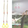 Pair of Adjustable, ChildFriendly Gym Fitness Rings Plastic Swing Exercise & Sports Hanging Rings with Rope, Blue (Yellow) view 3