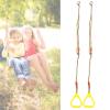 Pair of Adjustable, ChildFriendly Gym Fitness Rings Plastic Swing Exercise & Sports Hanging Rings with Rope, Blue (Yellow) view 4