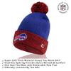 Ultra Game NFL Official Adults Super Soft Two Tone Winter Beanie Knit Hat with Extra Warm Touch Screen Gloves, Buffalo Bills, Team Color, 1SIZE view 2