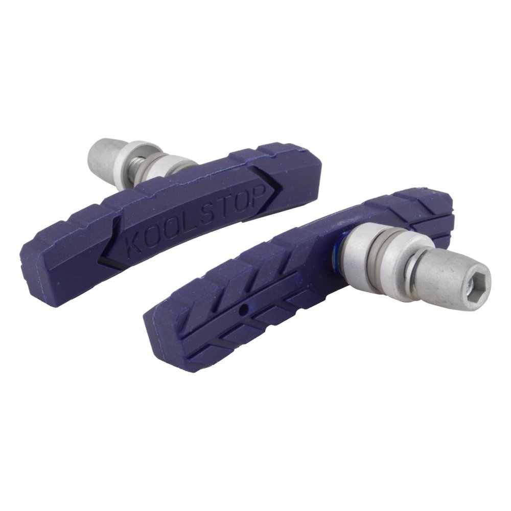 Kool Stop at Threaded Brake Pads - All-Terrain Bicycle Brake Shoes for 24-29 Wheel Sizes, Off-Center Post Tire Tread Design, Tapered Edges for Better Tire Clearance, Standard Compound, Durable