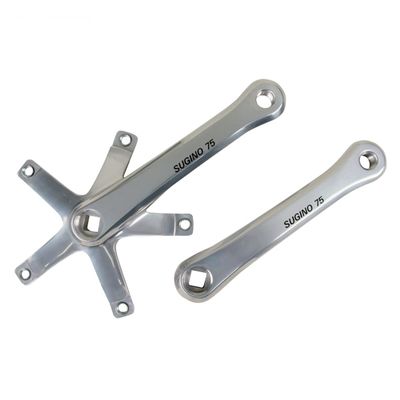 Sugino SG75 Track Crankset 167.5mm Single Speed Aluminum Cranks with SG75 Taper, Cold Forged Construction, 144BCD, NJS Approved for Cycling Enthusiasts & Track Racing