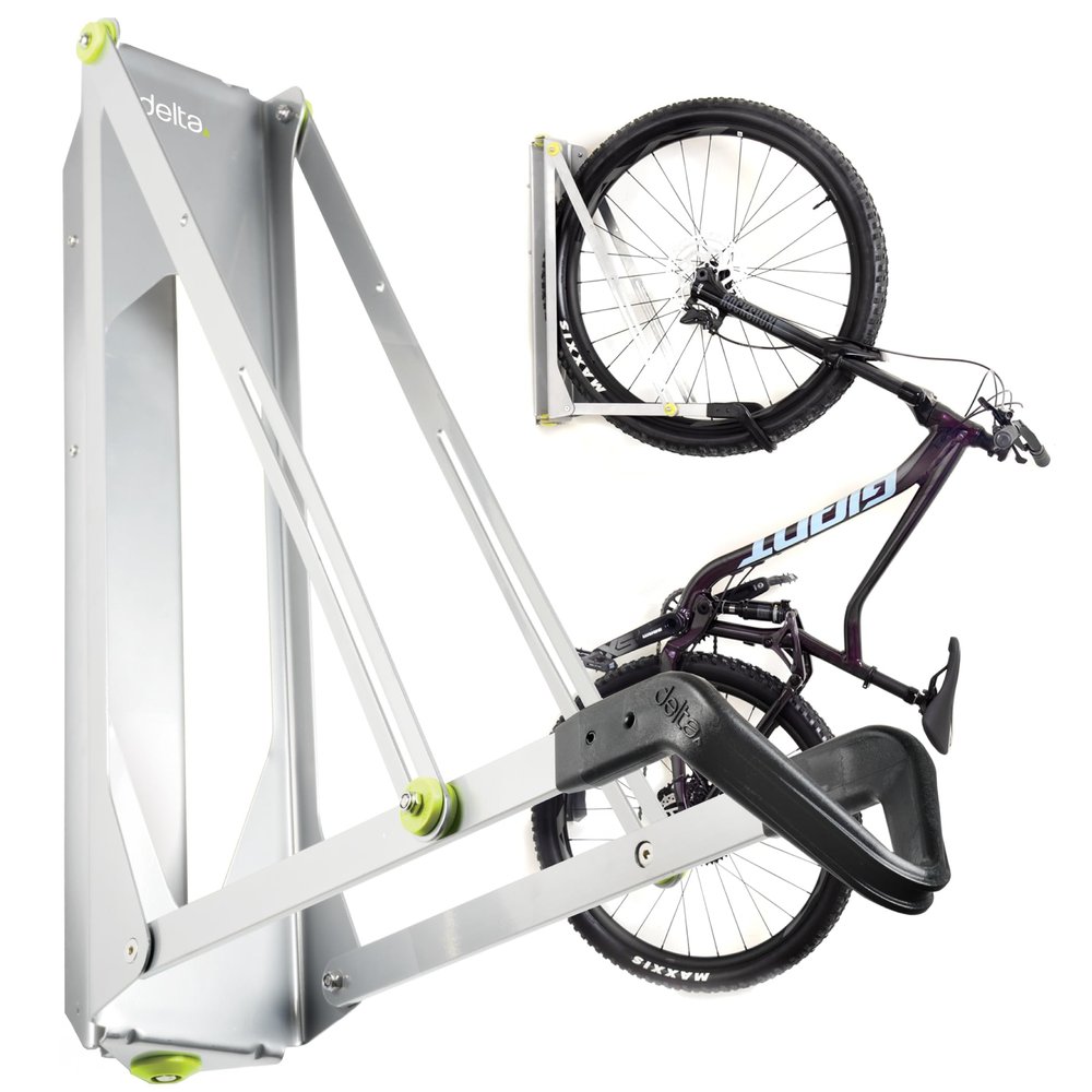 Pivot Bike Storage Rack 3-Pack by Delta Cycle - Bike Rack Garage Wall Mount Swivels to Save Space - No Lifting Required Vertical Bike Rack - Indoor Bike Storage Wall Hanger Holds Up to 100 lbs