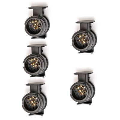 BUGUUYO 5pcs Pin to Pin Trailer Adapter Connector for Caravans and Trailers Weatherproof Design Locking Flap for Secure Connections