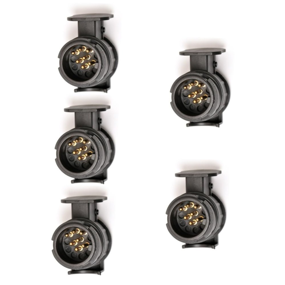 BUGUUYO 5pcs Pin to Pin Trailer Adapter Connector for Caravans and Trailers Weatherproof Design Locking Flap for Secure Connections