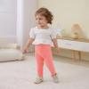 DREAM BUS 5 Pack Toddler Girl Pants Baby Girl Solid Ribbed Pants Toddler Girls Bottoms Leggings Newborn Cotton Jogger view 3