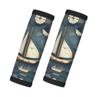 2 Packs Sailboat Map Luggage Handle Wraps for Suitcase Comfort Soft Luggage Handle Covers for Travel