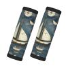 2 Packs Sailboat Map Luggage Handle Wraps for Suitcase Comfort Soft Luggage Handle Covers for Travel view 1
