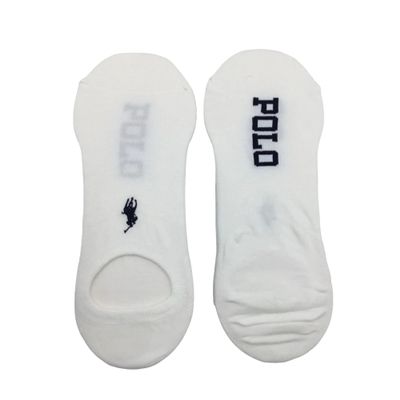 POLO RALPH LAUREN Mens No Show Liner Socks, White, Shoe Size 6-12 1/2
