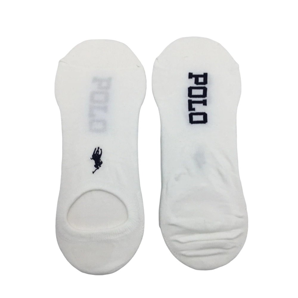 POLO RALPH LAUREN Mens No Show Liner Socks, White, Shoe Size 6-12 1/2
