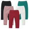DREAM BUS 5 Pack Toddler Girl Pants Baby Girl Solid Ribbed Pants Toddler Girls Bottoms Leggings Newborn Cotton Jogger view 1