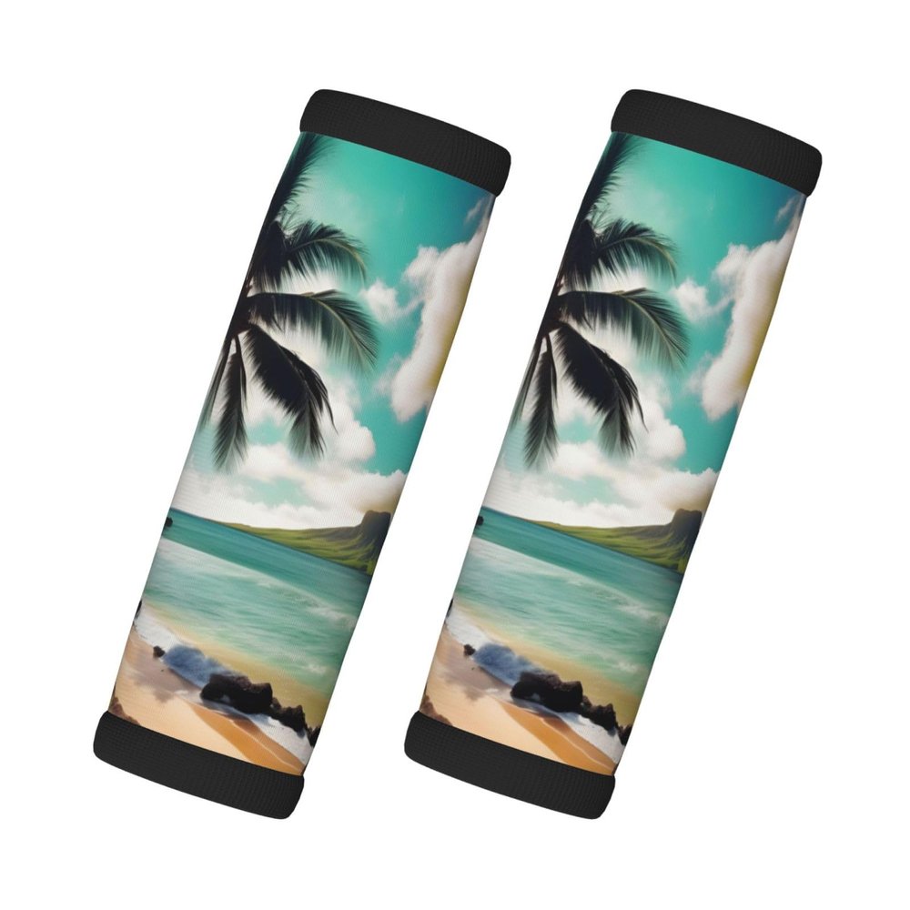 2 Packs Tropical Beach Palms Luggage Handle Wraps for Suitcase Comfort Soft Luggage Handle Covers for Travel