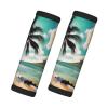 2 Packs Tropical Beach Palms Luggage Handle Wraps for Suitcase Comfort Soft Luggage Handle Covers for Travel view 1