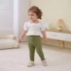 DREAM BUS 5 Pack Toddler Girl Pants Baby Girl Solid Ribbed Pants Toddler Girls Bottoms Leggings Newborn Cotton Jogger view 3