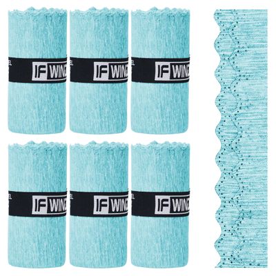 6 Pack Microfiber Gym Towels for Working Out - Fast Drying Sports Accessories, Men & Women (Blue - Lace Edge, 31" x 15.5")