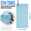 6 Pack Microfiber Gym Towels for Working Out - Fast Drying Sports Accessories, Men & Women (Blue - Lace Edge, 31" x 15.5") view 2