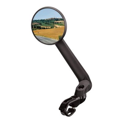 Hong Ji Vintage Style Bike Handlebar-mounted Mirror, New type, 2K HD High-resolution, Anti-Glare, Shatterproof, Nylon Fiber frame, Highly Adjustable, 22.8mm Both sides handlebar fit(Silver, EV017S)