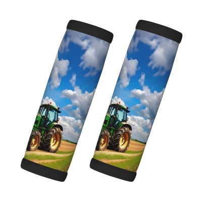 2 Packs Tractor Under Blue Sky and White Clouds Luggage Handle Wraps for Suitcase Comfort Soft Luggage Handle Covers for Travel