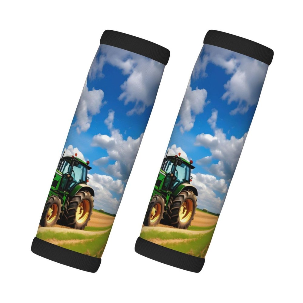 2 Packs Tractor Under Blue Sky and White Clouds Luggage Handle Wraps for Suitcase Comfort Soft Luggage Handle Covers for Travel